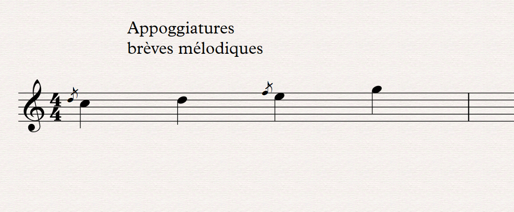 appoggiatures br&egrave;ves m&eacute;lodiques