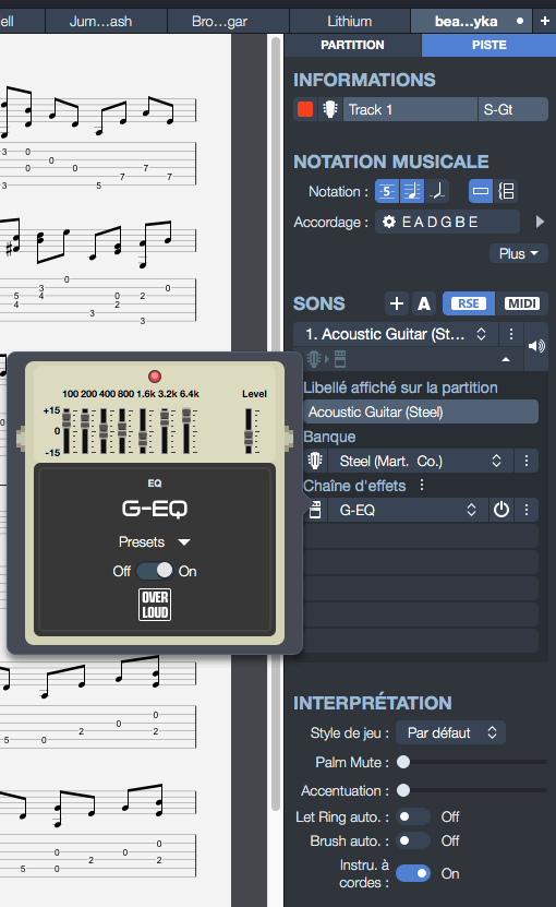 Arobas Music Guitar Pro 7 : trackprop