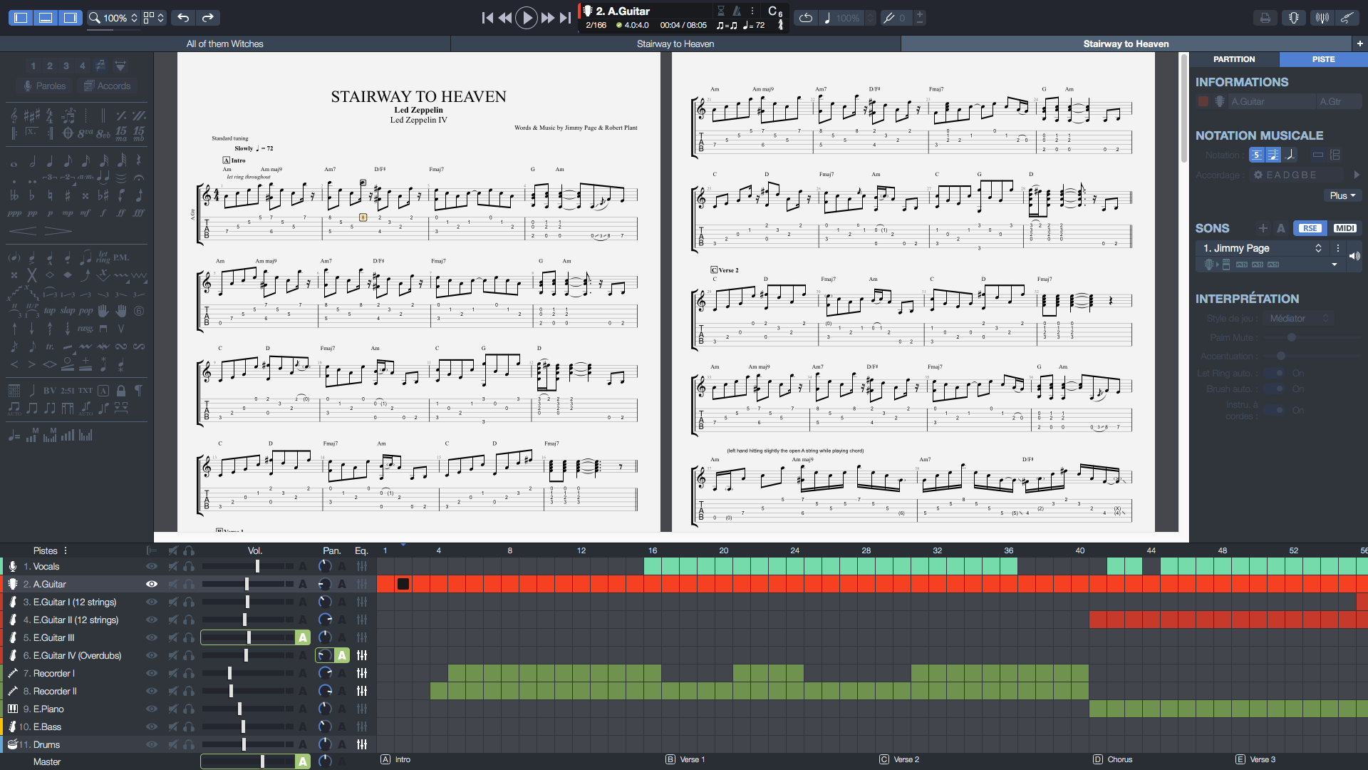 Arobas Music Guitar Pro 7 : interface