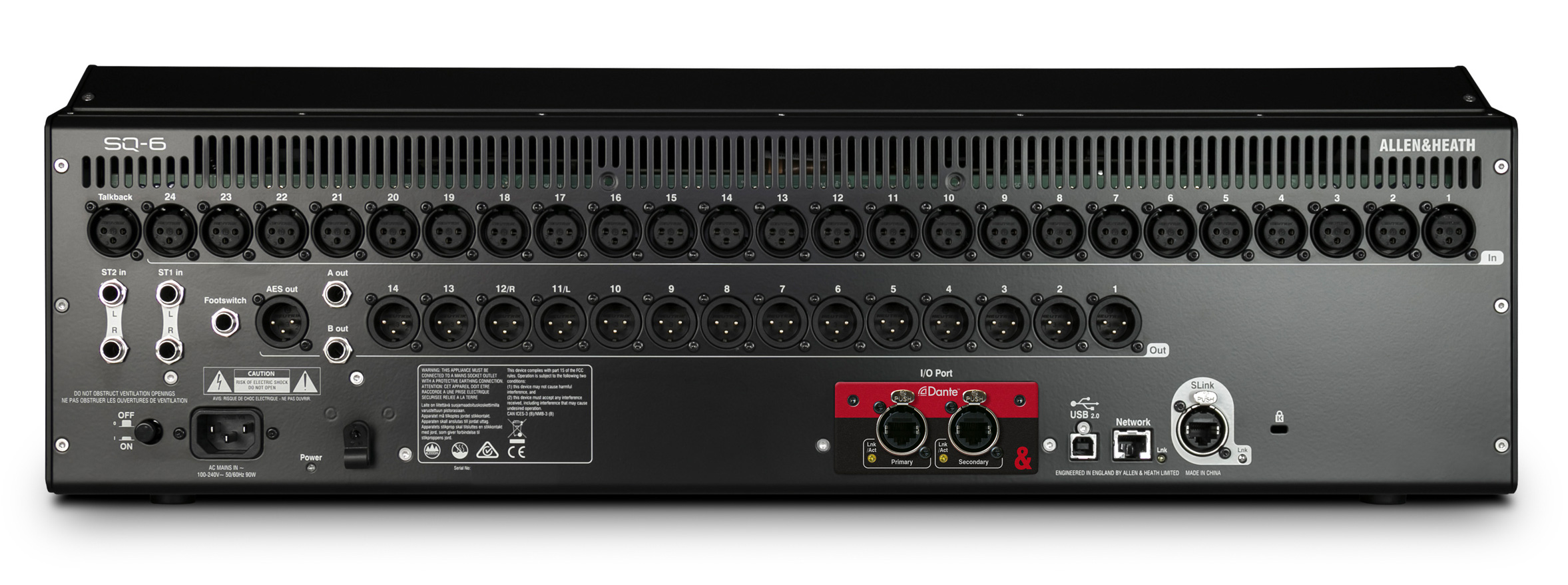 Allen &amp; Heath SQ-6 : SQ 6 Back with DanteCard