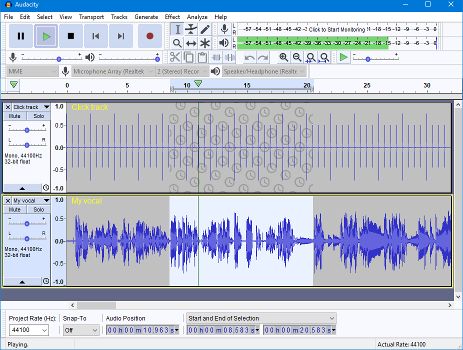 Audacity 220 Windows normal
