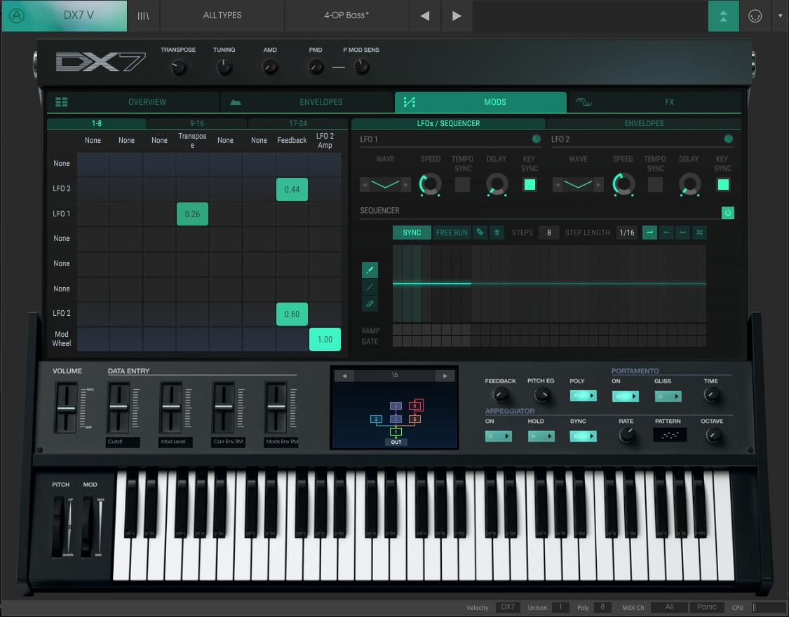 Arturia V Collection 6 : dx7matrice