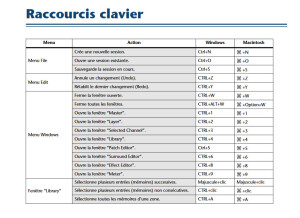 raccourcis clavier 01v96 editor