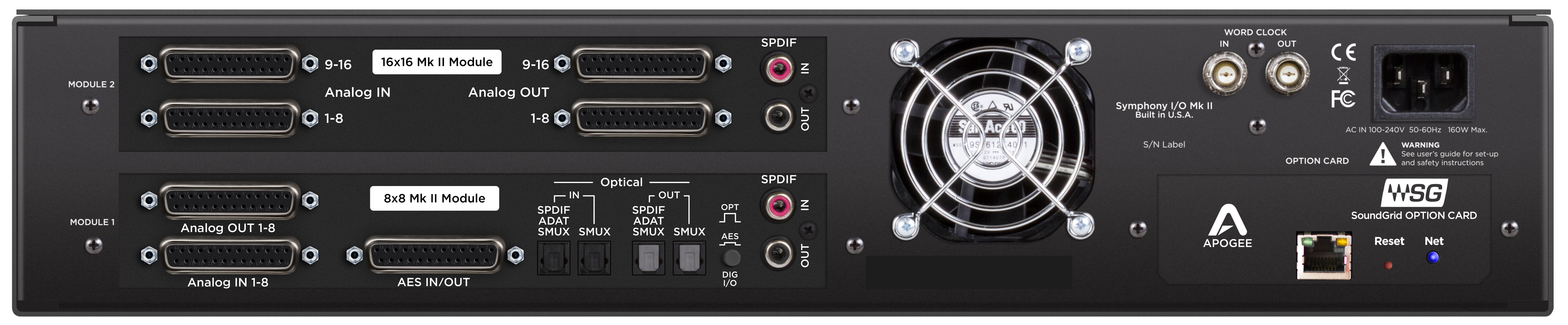 APOGEE SYMPHONY IO MkII 24X24 SG REAR VIEW