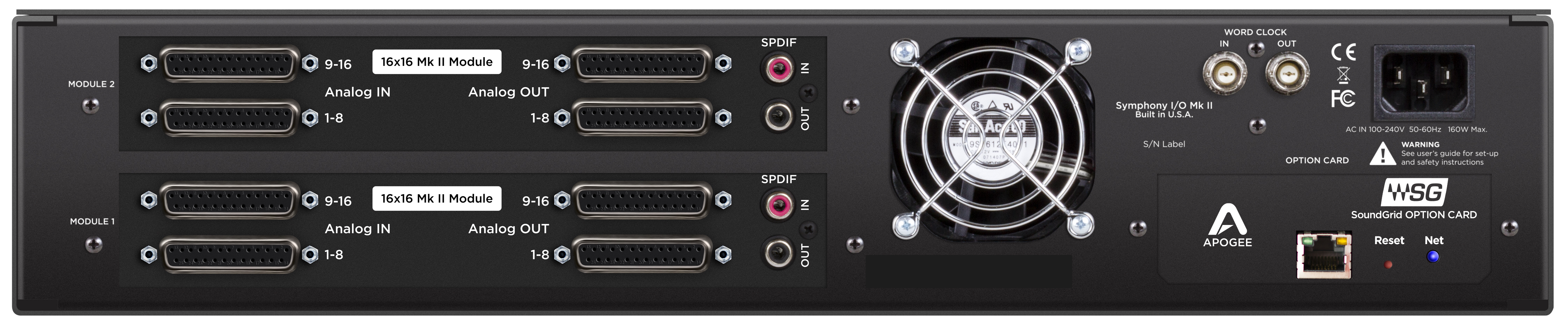 APOGEE SYMPHONY IO MkII 32X32 SG REAR VIEW