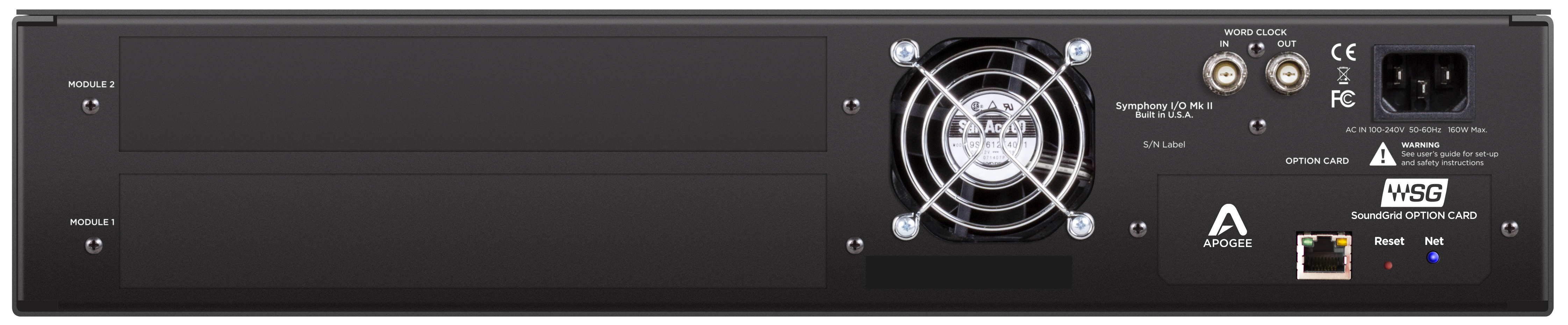 Apogee Symphony I/O Mk II SoundGrid Chassis : APOGEE SYMPHONY IO MkII CHASSIS SG REAR VIEW