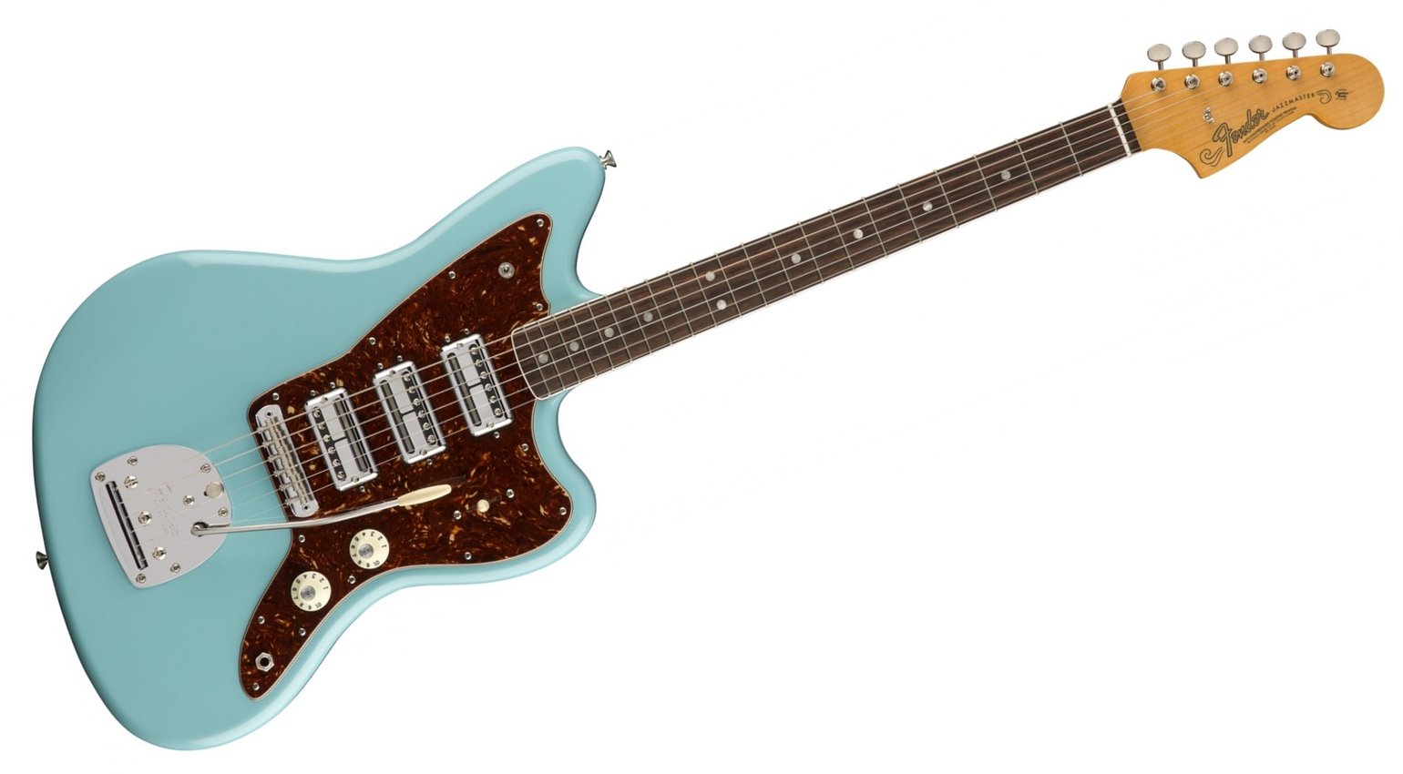 Fender 60th Anniversary Triple Jazzmaster : fender 60th anniversary jazzmaster daphne blue fornt 3 toaster humbucker