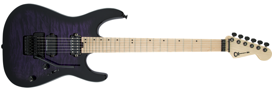 Charvel DK24 HH FR M QM : Charvel Pro Mod DK24 HH FR M QM - Transparent Purple Burst