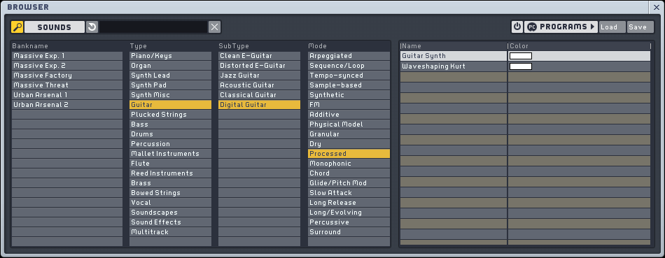 Native Instruments Massive : Massive Browser res