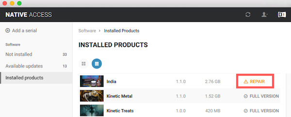 Installed Products India Repair