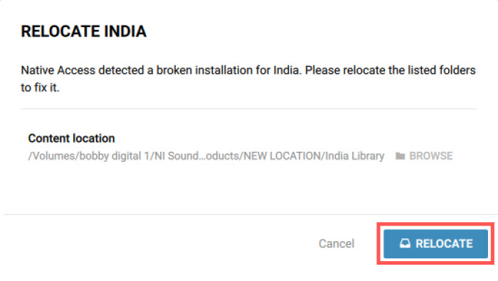 Relocate window lists New Location click Relocate Relocate window lists New Location click Relocate