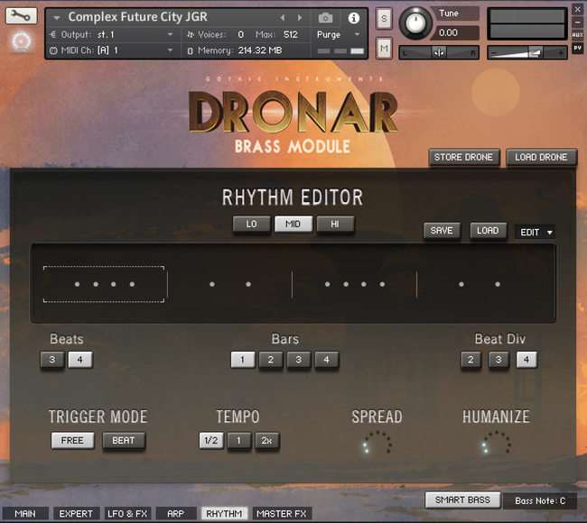 DRONAR Brass Rhythm Editor 650x