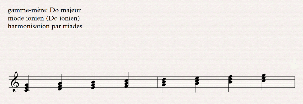 ionien harmonisation par triades