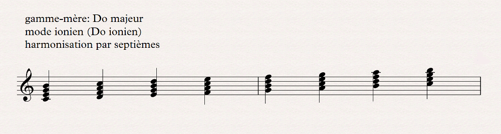 ionien harmonisation par septi&egrave;mes