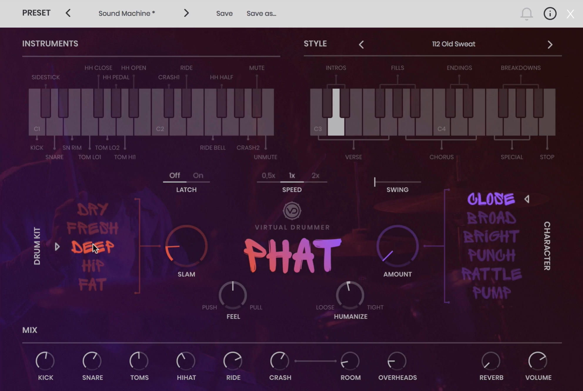 Ujam Virtual Drummer Phat : Phat GUI
