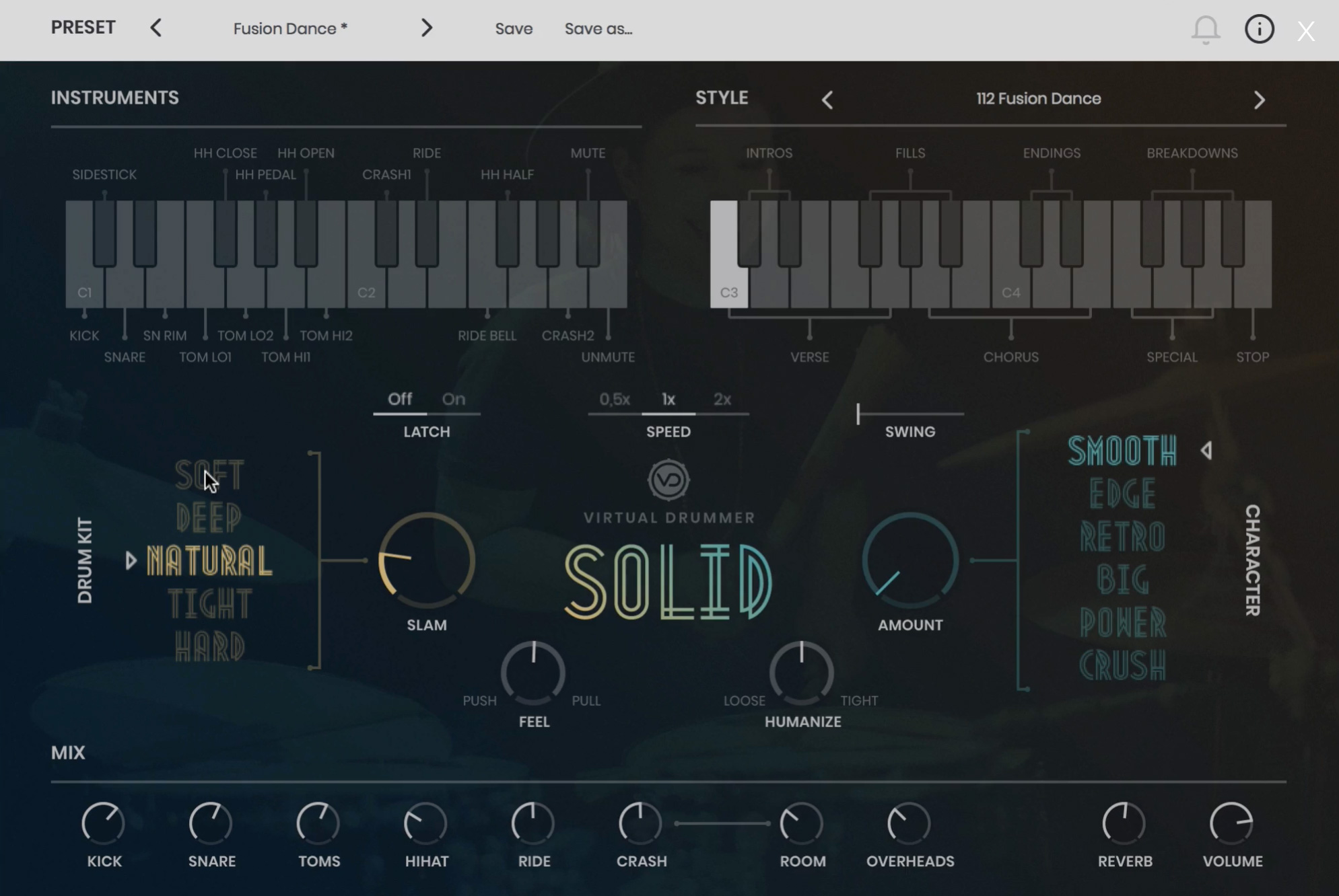 Ujam Virtual Drummer Solid : Solid GUI