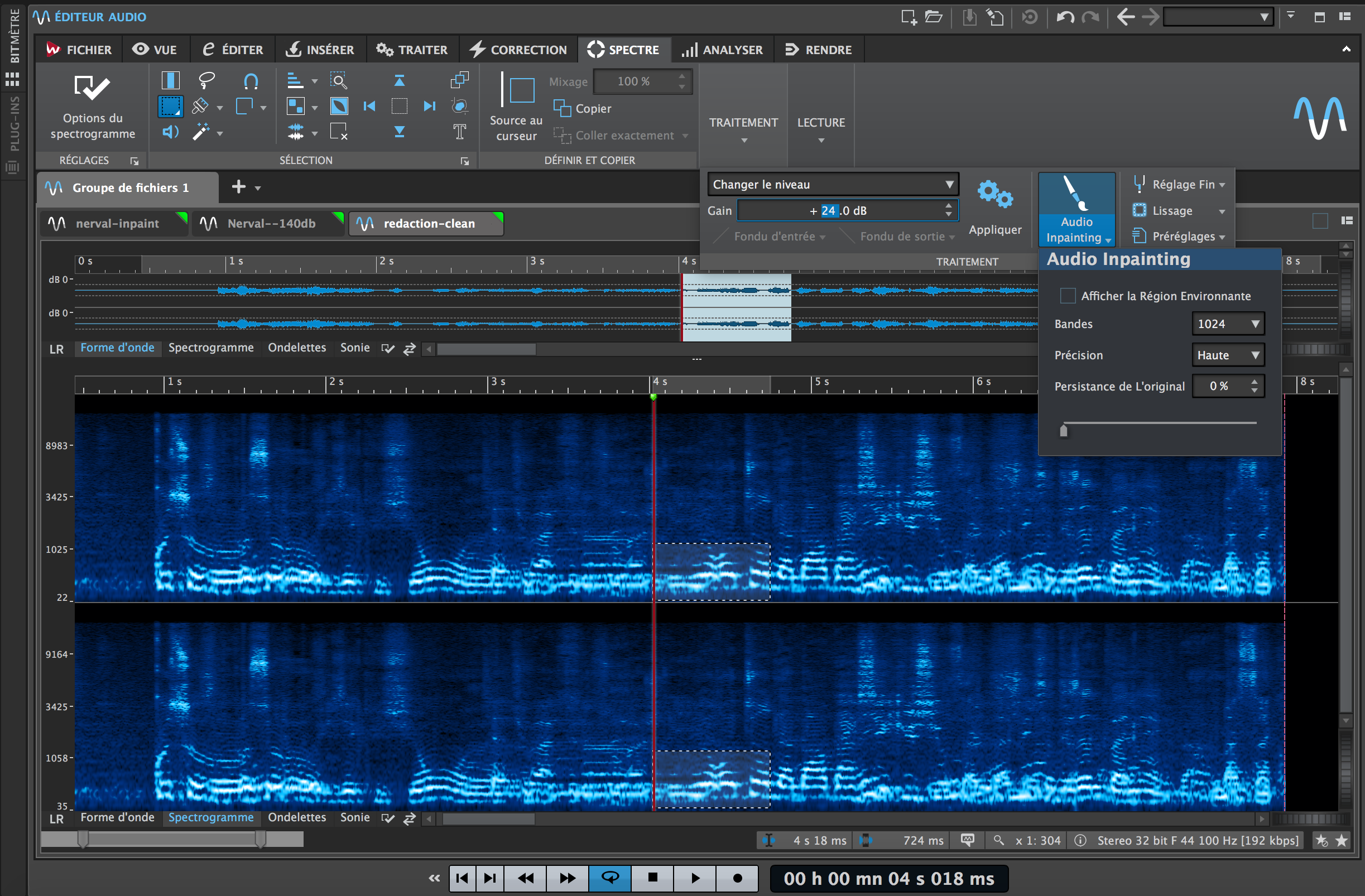 Steinberg WaveLab Pro 9.5 : Inpainting