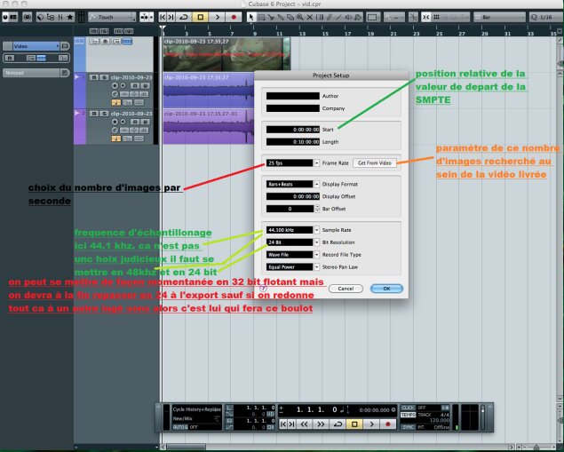 cubase vidéo prereglage cubase vidéo prereglage