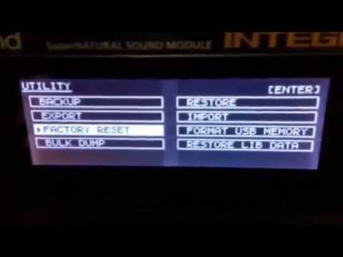 Integra 7 Factory reset Integra 7 Factory reset