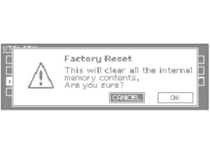 Integra 7 Factory reset confirm