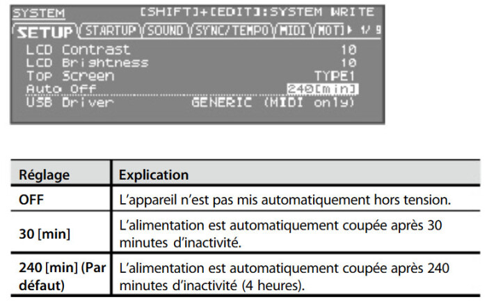 Integra 7 auto off Integra 7 auto off