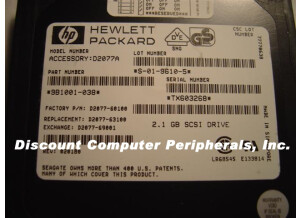 Hewlett-Packard d2077a 2,1 Gb SCSI drive