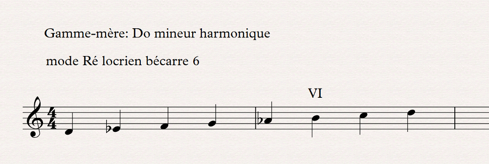Th&eacute;orie musicale : locrien becarre 6