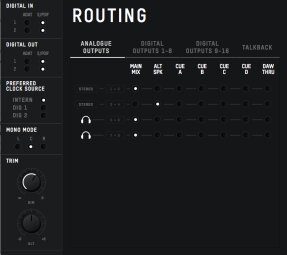 Audient iD44 : system panel Audient iD44 : system panel