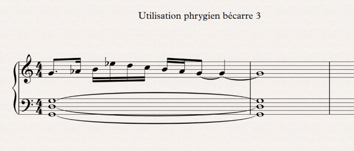 Théorie musicale : 05 exemple phrygien bécarre 3 bis Théorie musicale : 05 exemple phrygien bécarre 3 bis