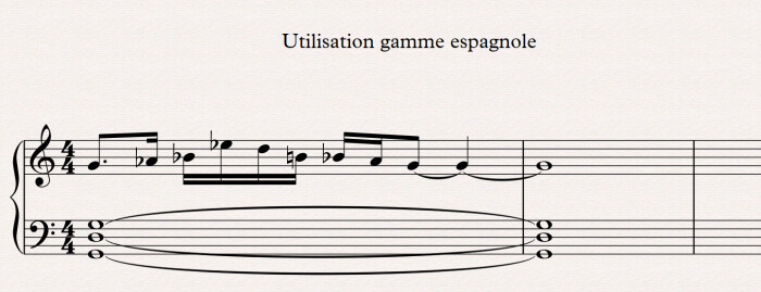 Théorie musicale : 06 exemple gamme espagnole Théorie musicale : 06 exemple gamme espagnole