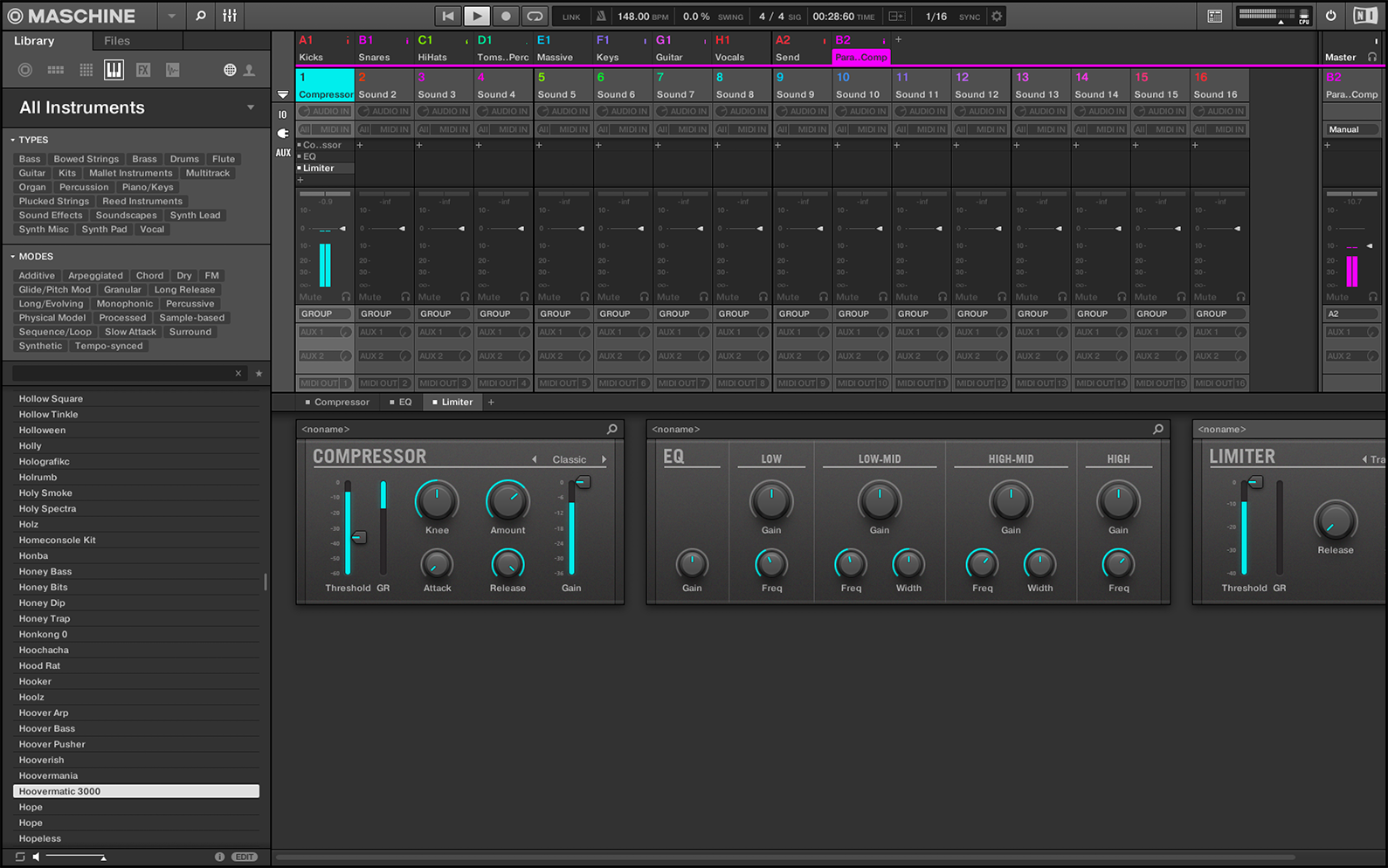 Native Instruments Maschine Mikro mk3 : MASCHINE Screenshot MIXER