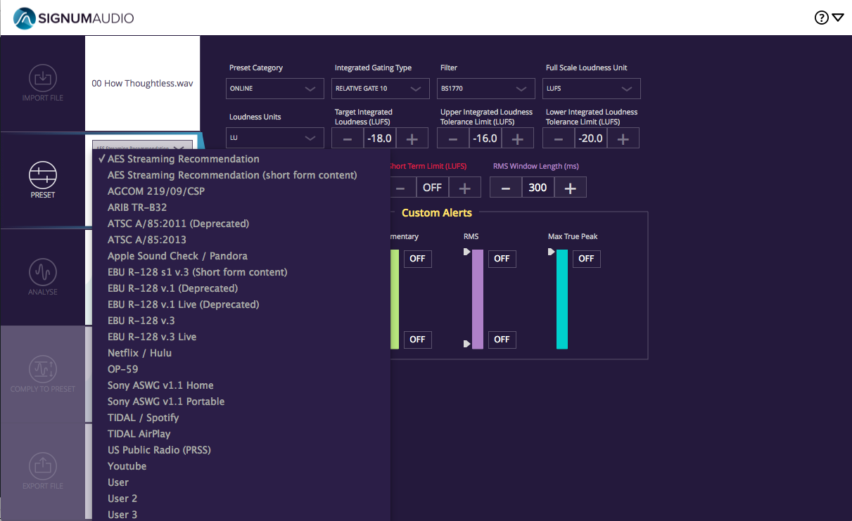 Bute Normaliser - Presets