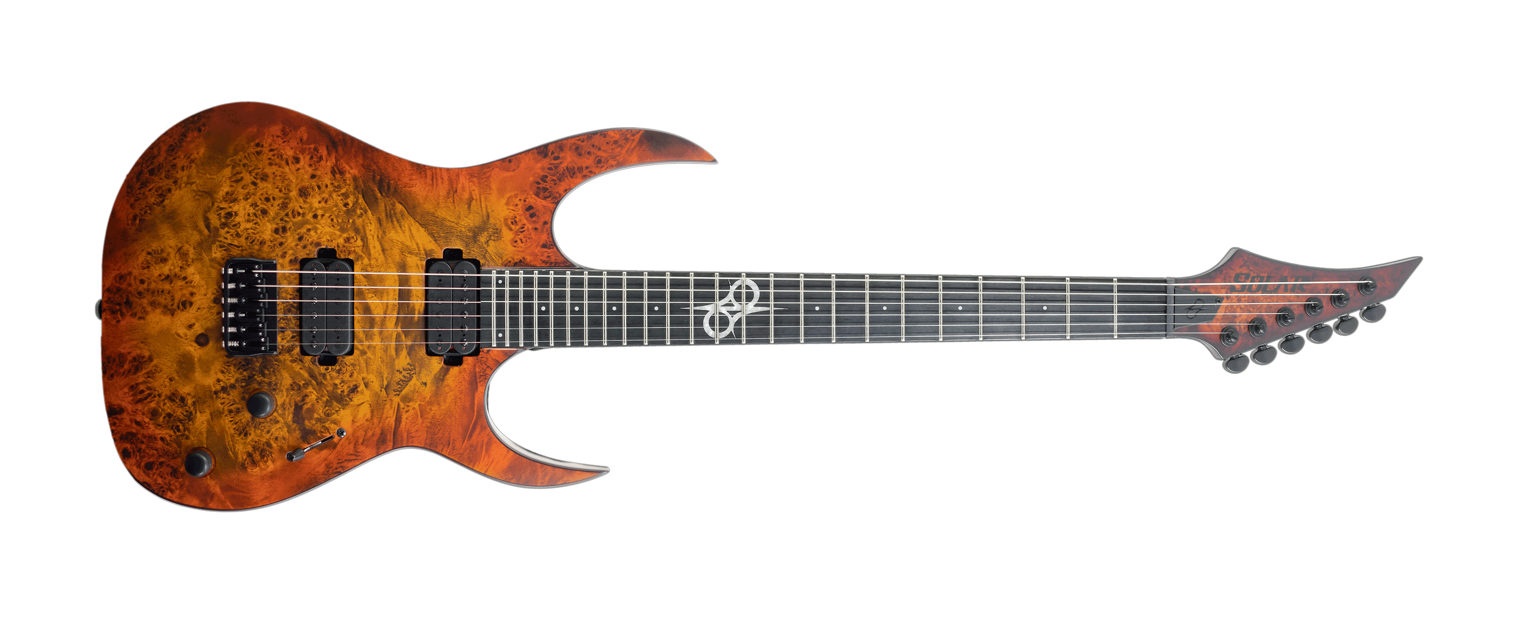 Solar Guitars S1.6 LTD Poplar Burl : S1.6-SBM-Front-H