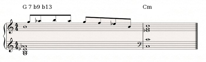 G-7-b9-b13-Cm G-7-b9-b13-Cm