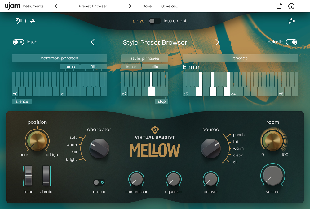 Ujam Virtual Bassist Mellow : Virtual-Bassist-Mellow-GUI