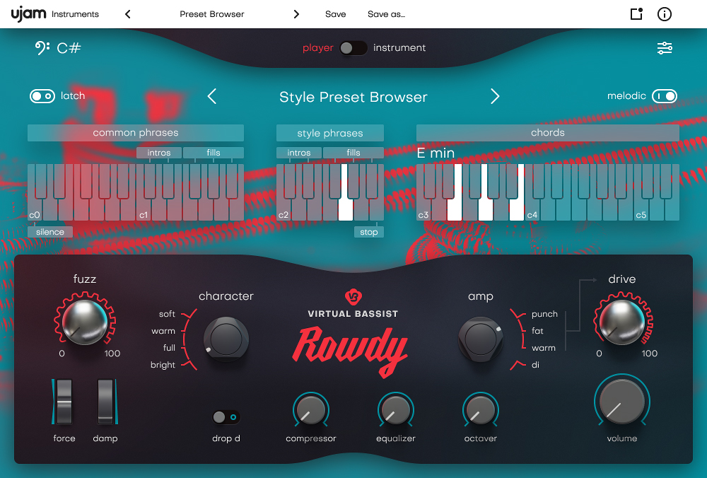 Ujam Virtual Bassist Rowdy : Virtual-Bassist-Rowdy-GUI