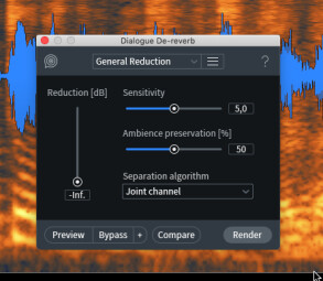 iZotope RX 7 Advanced : dialoguedereverb