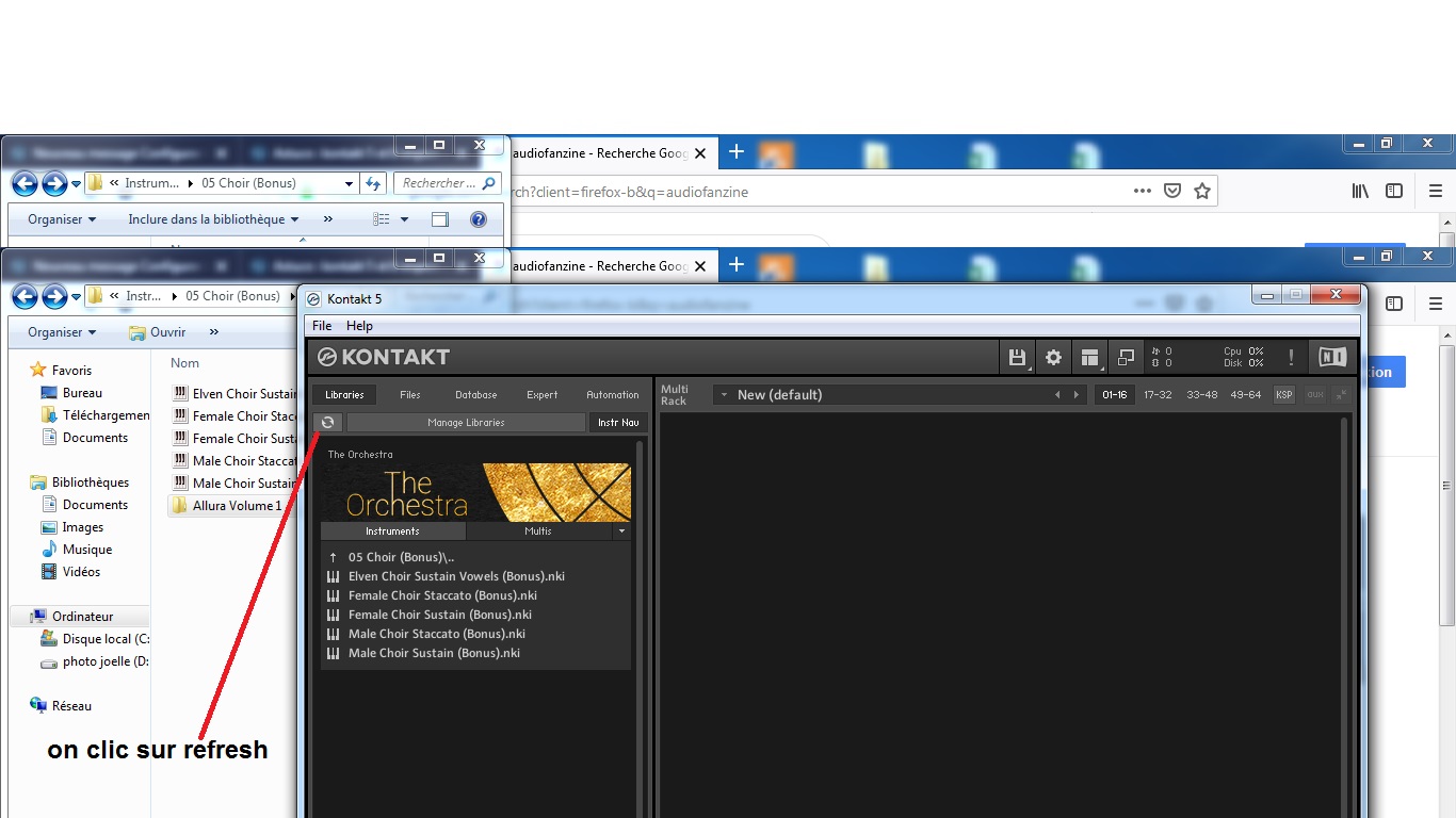 5 on clique sur refresh