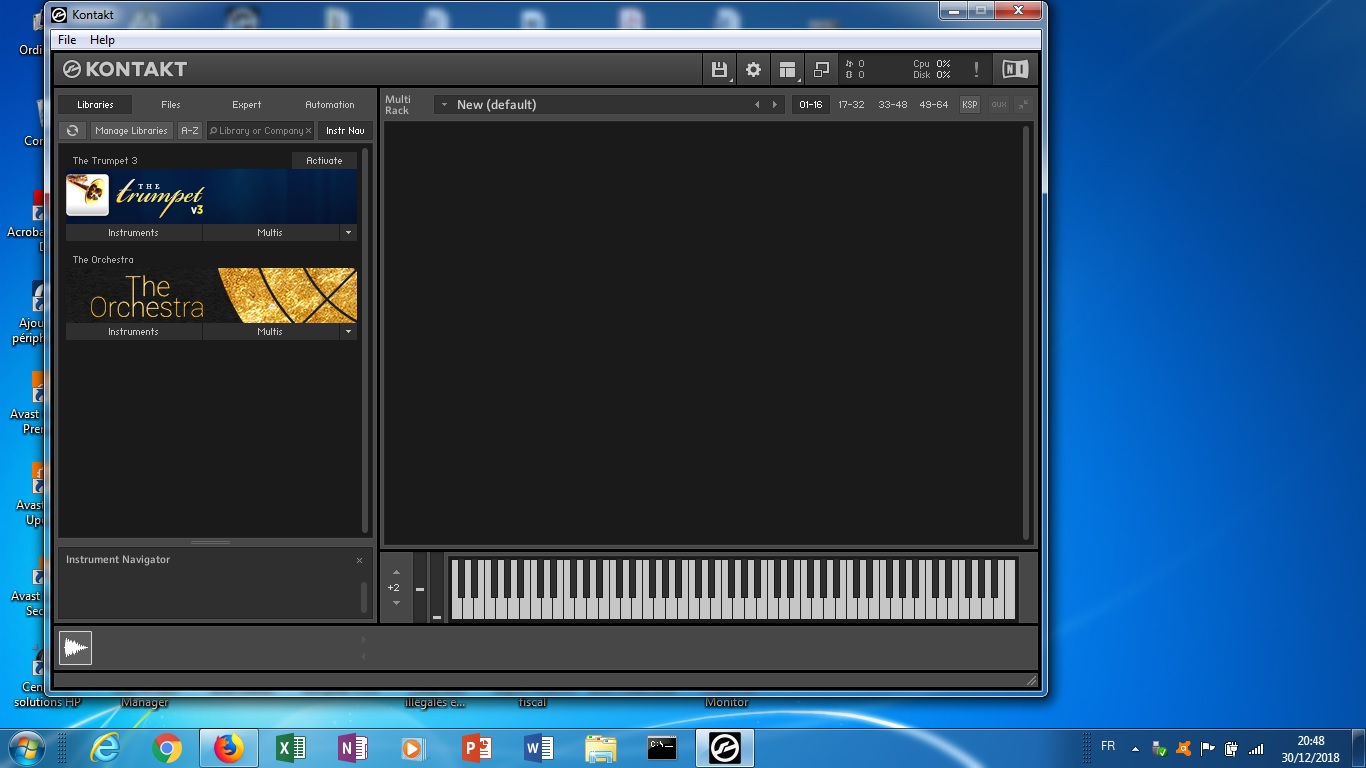 Native Instruments Kontakt 6 : 13 la banque trompette 3 est accepté et validée