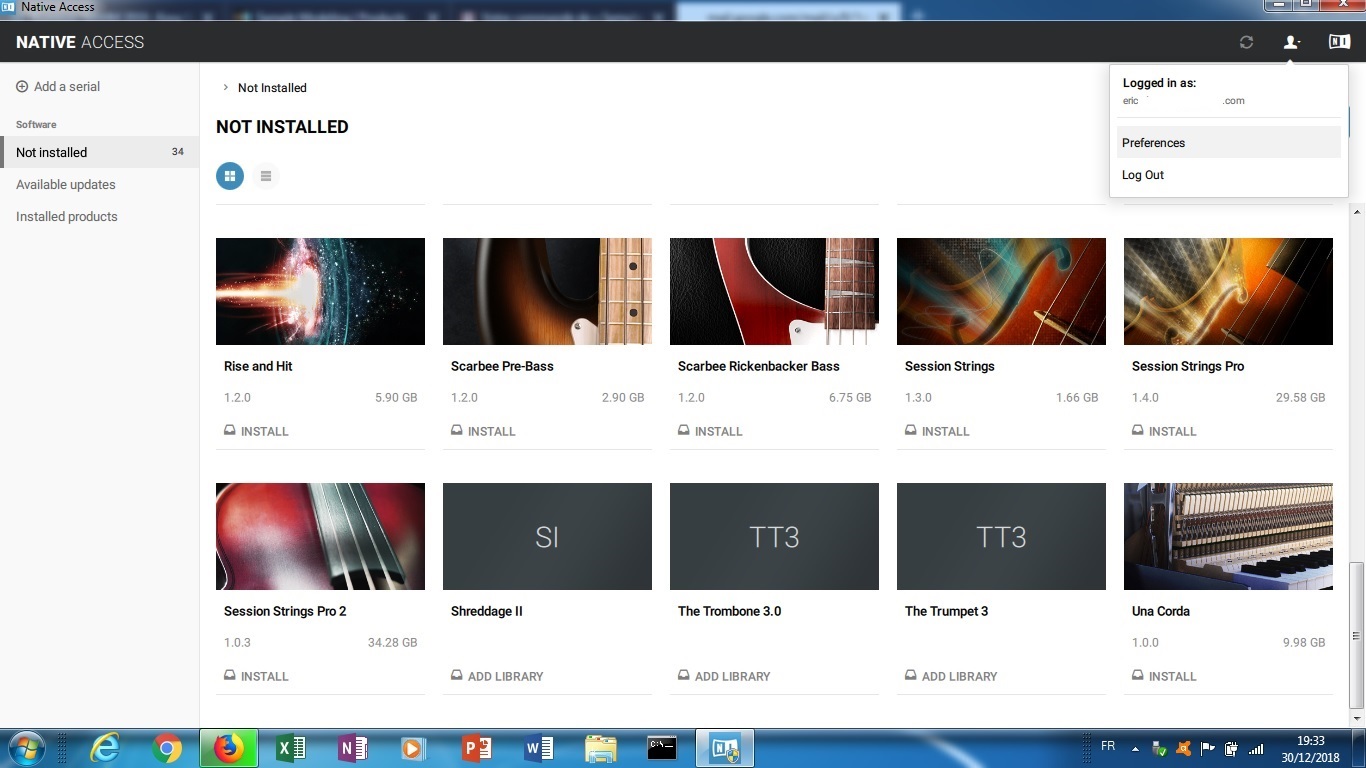 Native Instruments Kontakt 6 : 2 cliquer sur preference
