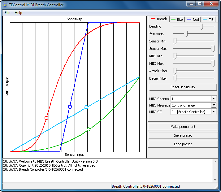 TEControl USB MIDI Breath and Bite Controller 2