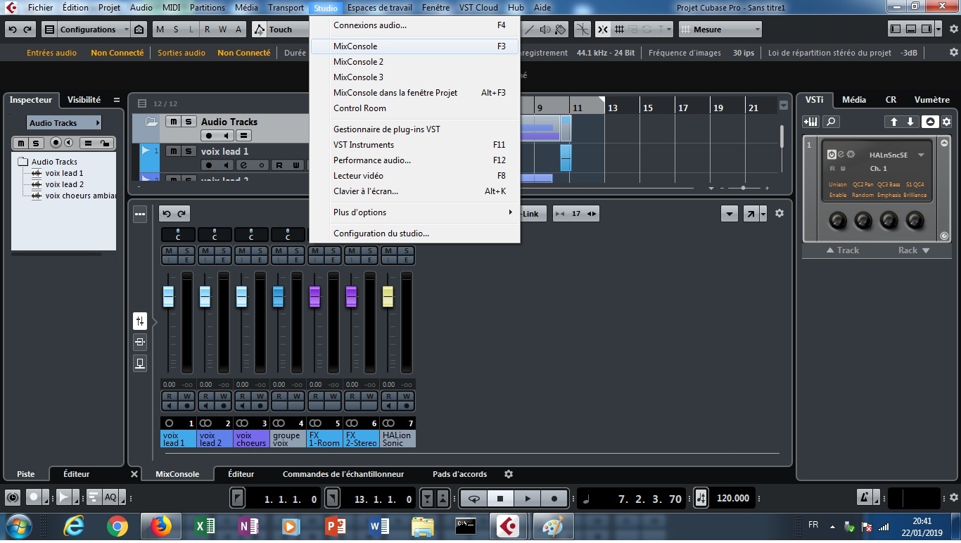4 ici on ouvre la table de mixage