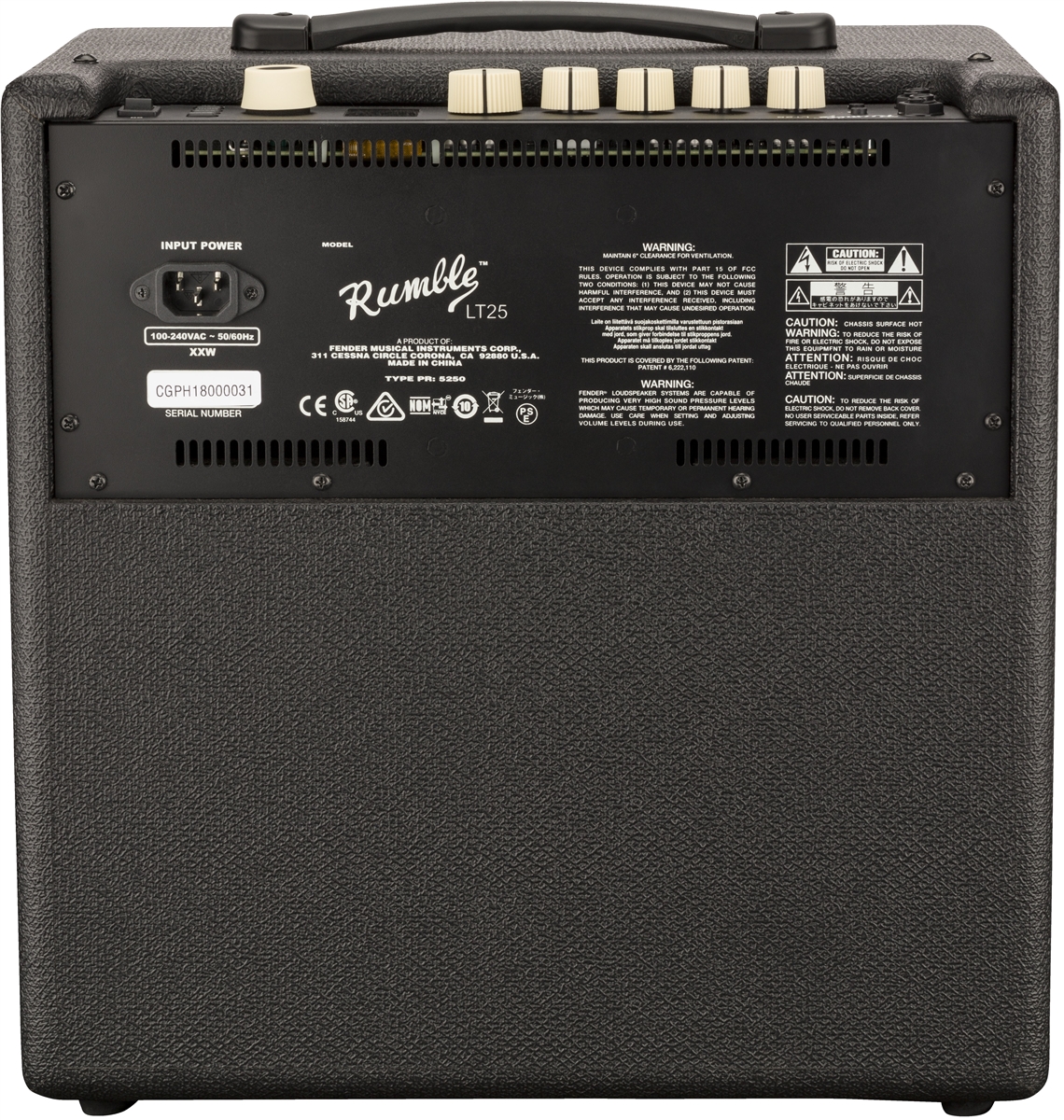 Fender Rumble LT25 : LT25 Rear