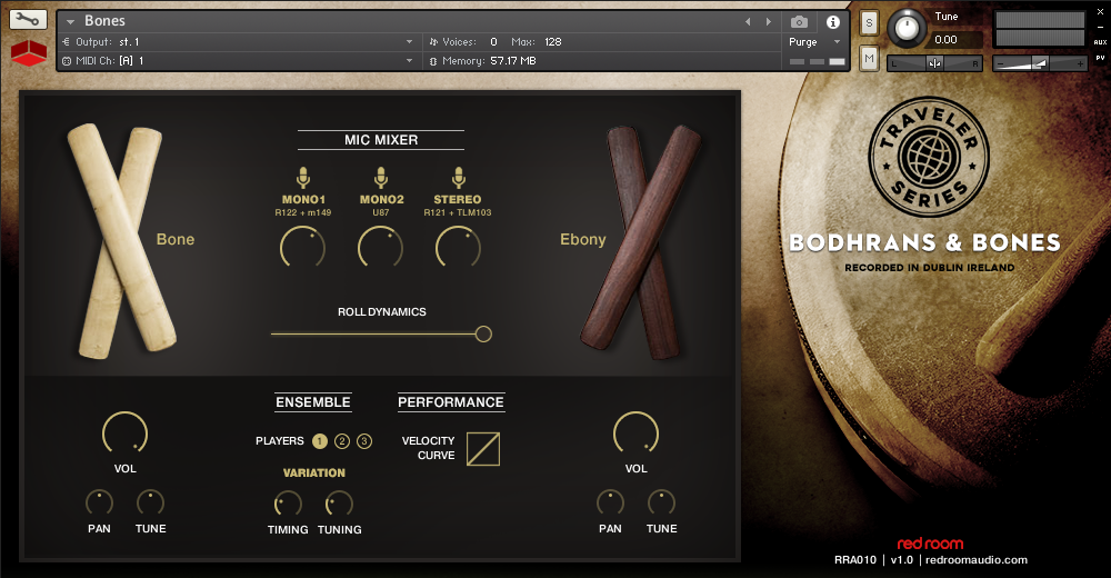 Red Room Audio Bodhrans &amp; Bones : bones