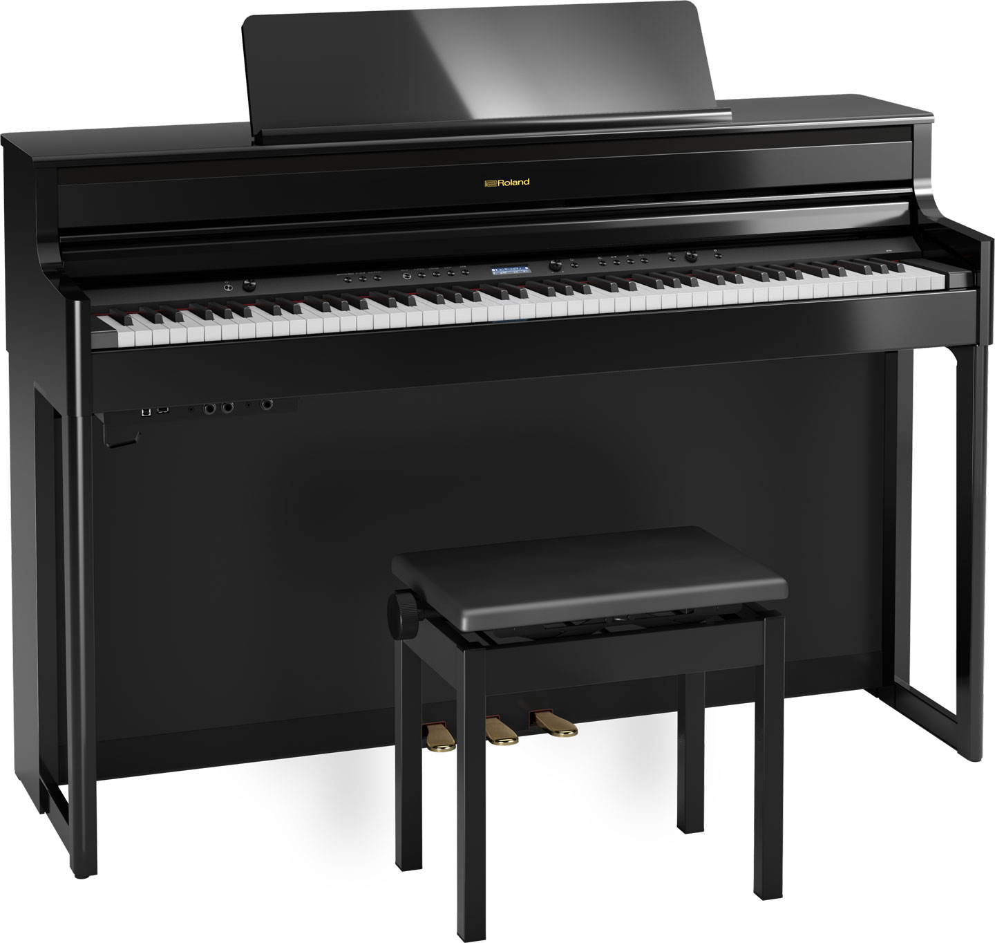 Roland HP704 : gallery_hp704_angle_bench_polished_ebony