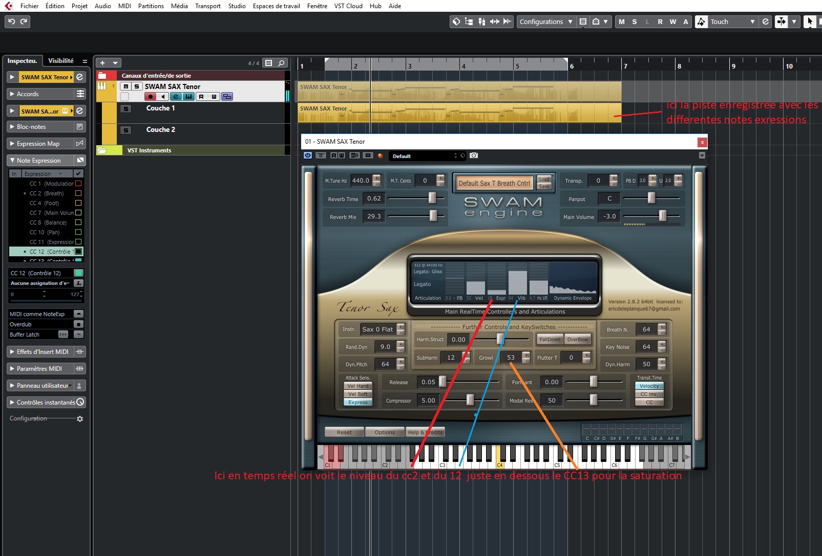 Sample Modeling French Horn and Tuba : 7 vu en temps réel des controleurs