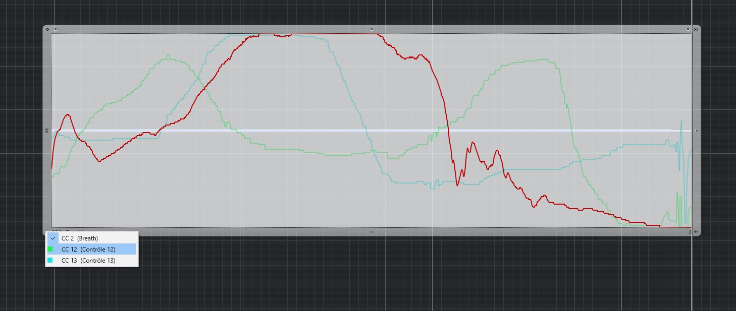 Sample Modeling French Horn and Tuba : 15 chpox du controleur 12 pour modifier le vibrato