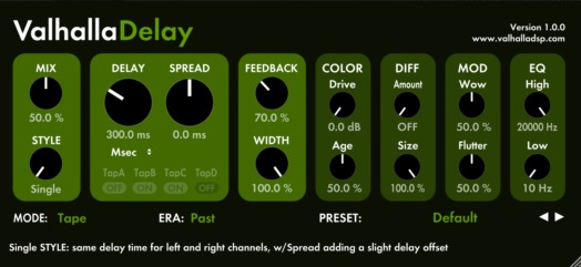 Valhalla DSP ValhallaDelay : Valhalla DSP ValhallaDelay (41942)