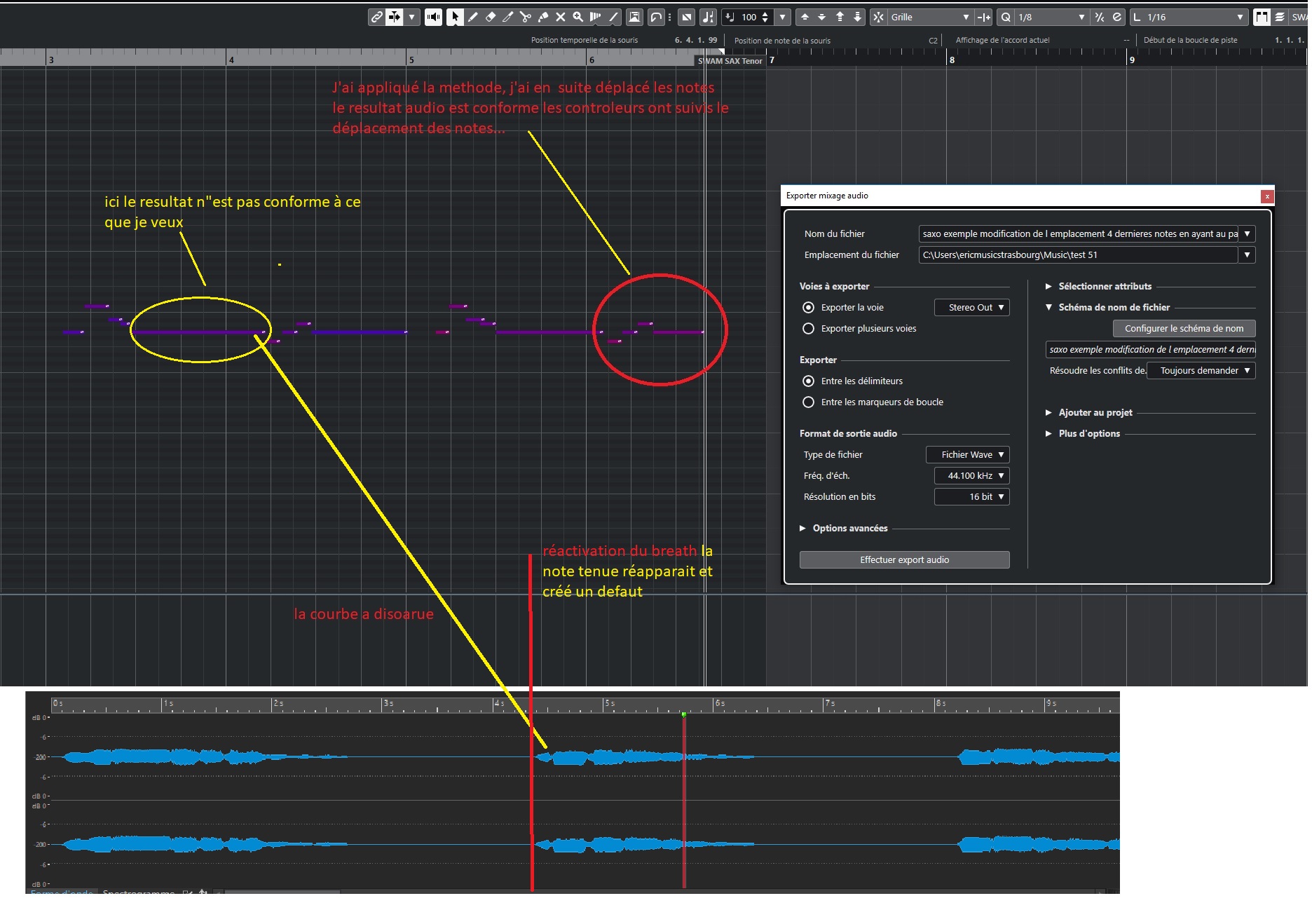 saxo exemple modification de l emplacement 4 dernieres notes en ayant au par avant appliquer la methode de validation des données dans la note