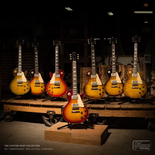 Gibson Custom Les Paul Big Group Shot Gibson Custom Les Paul Big Group Shot